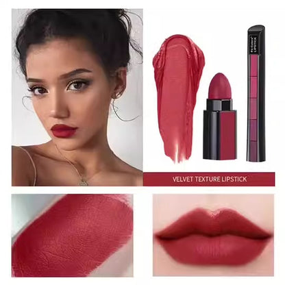 5 Colors Matte Velvet Lipstick Waterproof Sweatproof Lip Gloss Duration Colorfast Lipstick Non Stick Cup Lip Gloss Cosmetics